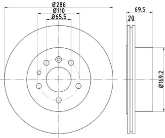 Тормозной диск HELLA 8DD 355 112-491