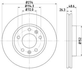 Тормозной диск HELLA 8DD 355 112-771