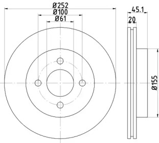 Тормозной диск HELLA 8DD 355 112-961