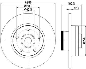 Тормозной диск HELLA 8DD 355 113-401