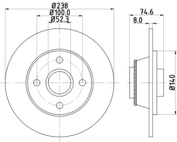 Тормозной диск HELLA 8DD 355 113-441