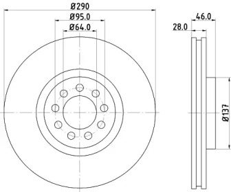 Тормозной диск HELLA 8DD 355 117-461