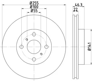 Тормозной диск HELLA 8DD 355 113-581