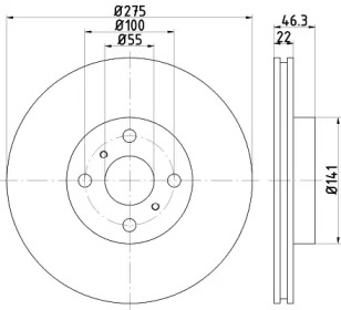 Тормозной диск HELLA 8DD 355 113-591