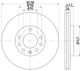 Тормозной диск HELLA 8DD 355 113-611