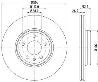 Тормозной диск HELLA 8DD 355 123-931