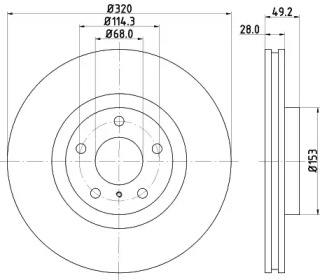 Тормозной диск HELLA 8DD 355 128-771