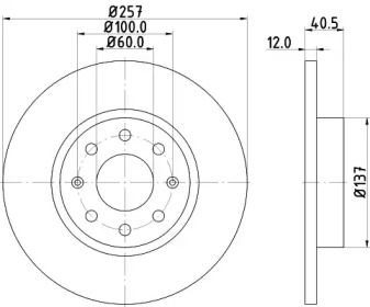 Тормозной диск HELLA 8DD 355 114-351