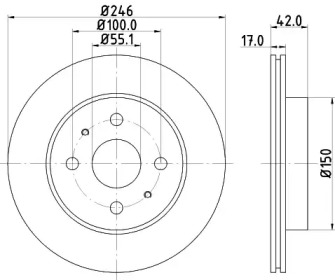 Тормозной диск HELLA 8DD 355 114-421