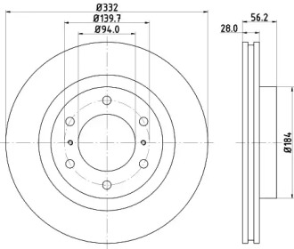 Тормозной диск HELLA 8DD 355 114-581