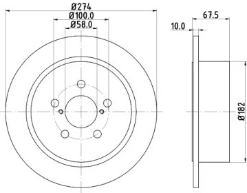 Тормозной диск HELLA 8DD 355 114-641