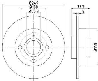 Тормозной диск HELLA 8DD 355 114-731