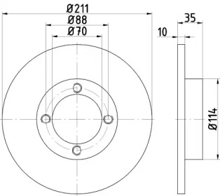 Тормозной диск HELLA 8DD 355 114-851