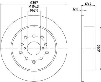 Тормозной диск HELLA 8DD 355 114-931