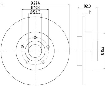 Тормозной диск HELLA 8DD 355 114-971