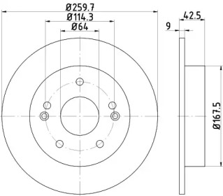 Тормозной диск HELLA 8DD 355 115-021