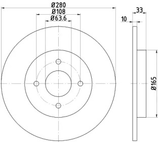 Тормозной диск HELLA 8DD 355 115-041