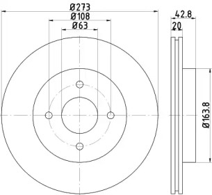 Тормозной диск HELLA 8DD 355 115-051