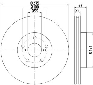 Тормозной диск HELLA 8DD 355 115-081