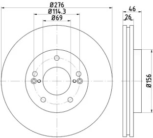 Тормозной диск HELLA 8DD 355 115-091