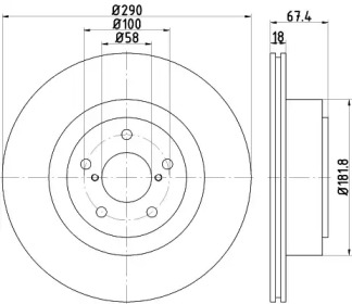 Тормозной диск HELLA 8DD 355 115-121