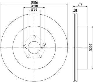 Тормозной диск HELLA 8DD 355 115-131