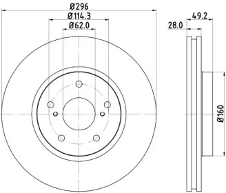 Тормозной диск HELLA 8DD 355 115-191