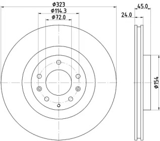 Тормозной диск HELLA 8DD 355 115-201