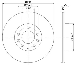 Тормозной диск HELLA 8DD 355 115-311