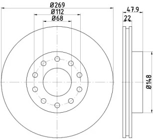 Тормозной диск HELLA 8DD 355 115-452