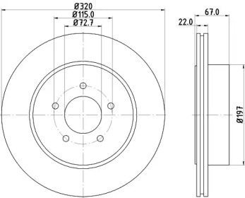 Тормозной диск HELLA 8DD 355 115-481