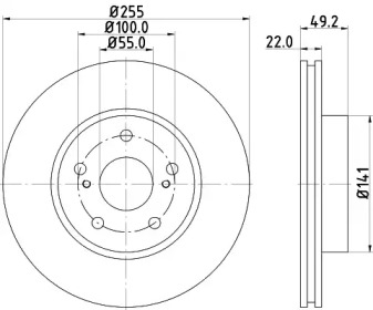 Тормозной диск HELLA 8DD 355 115-691