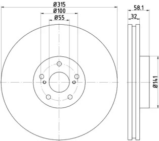 Тормозной диск HELLA 8DD 355 115-701