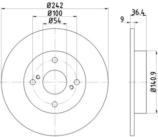 Тормозной диск HELLA 8DD 355 115-821