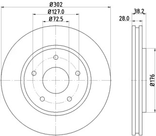 Тормозной диск HELLA 8DD 355 129-011