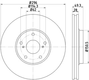 Тормозной диск HELLA 8DD 355 115-981