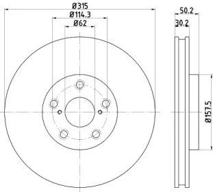 Тормозной диск HELLA 8DD 355 122-241