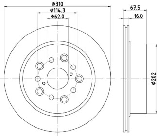 Тормозной диск HELLA 8DD 355 122-231