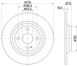 Тормозной диск HELLA 8DD 355 116-071