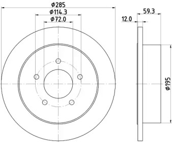 Тормозной диск HELLA 8DD 355 118-341