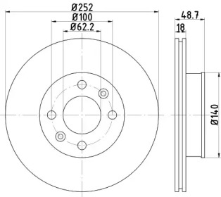 Тормозной диск HELLA 8DD 355 116-201