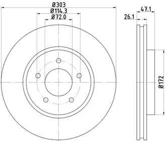 Тормозной диск HELLA 8DD 355 116-261