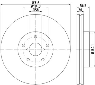 Тормозной диск HELLA 8DD 355 116-361