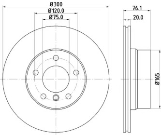 Тормозной диск HELLA 8DD 355 120-902