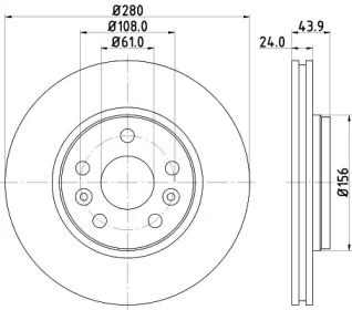 Тормозной диск HELLA 8DD 355 116-451