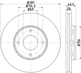 Тормозной диск HELLA 8DD 355 116-531