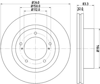 Тормозной диск HELLA 8DD 355 116-551