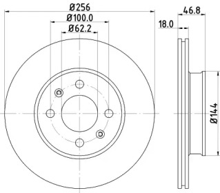 Тормозной диск HELLA 8DD 355 116-561