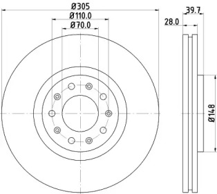 Тормозной диск HELLA 8DD 355 116-631