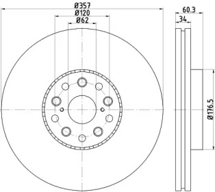 Тормозной диск HELLA 8DD 355 116-911